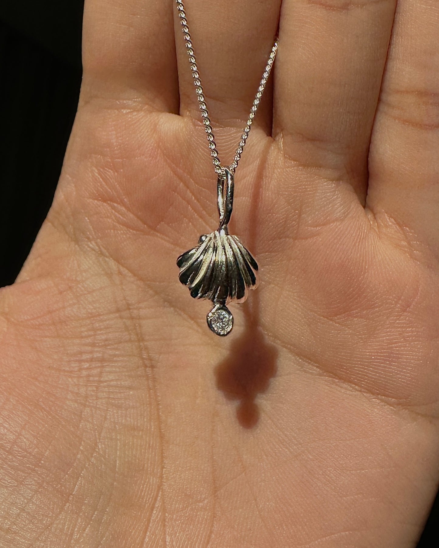 Seashell + Moissanite Pendant