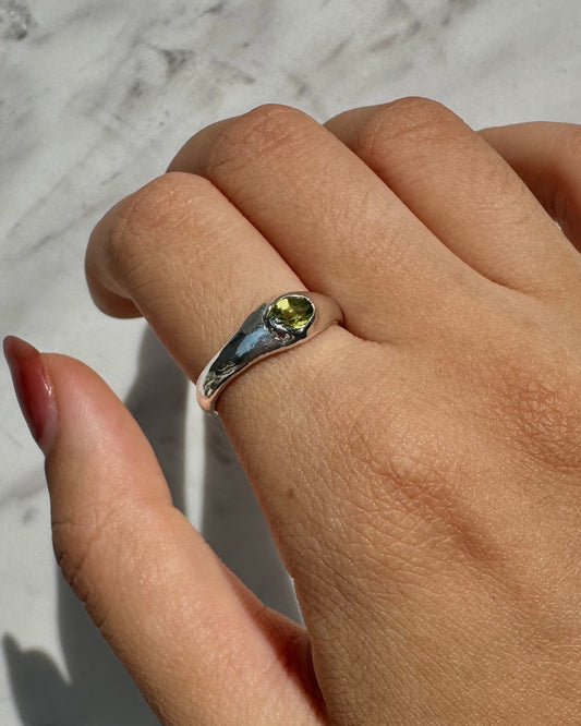 Mini Sigie In Peridot Ring - Made to Order