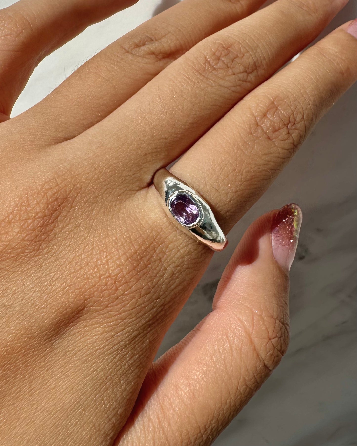 Mini Sigie in Ameythst Ring - Size 7.5
