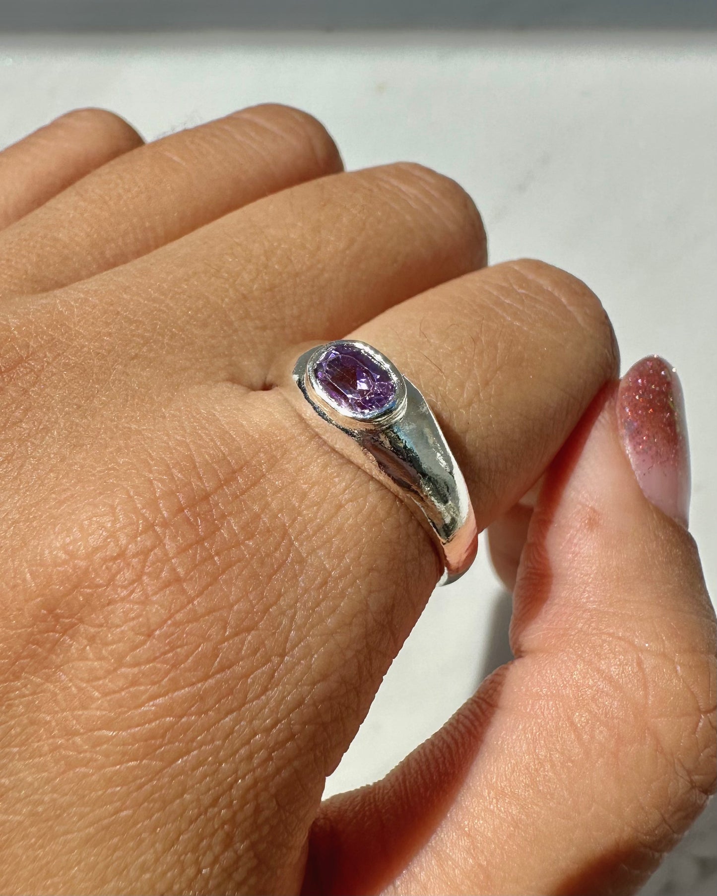 Mini Sigie in Ameythst Ring - Size 7.5