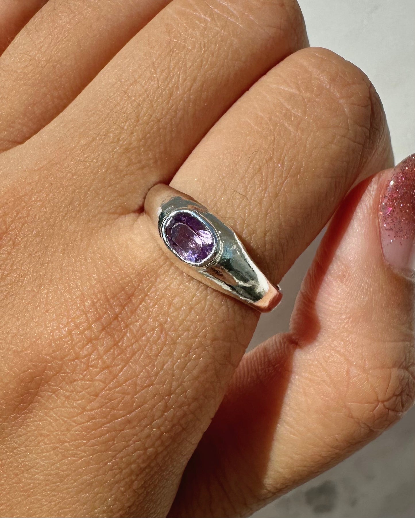 Mini Sigie in Ameythst Ring - Size 7.5