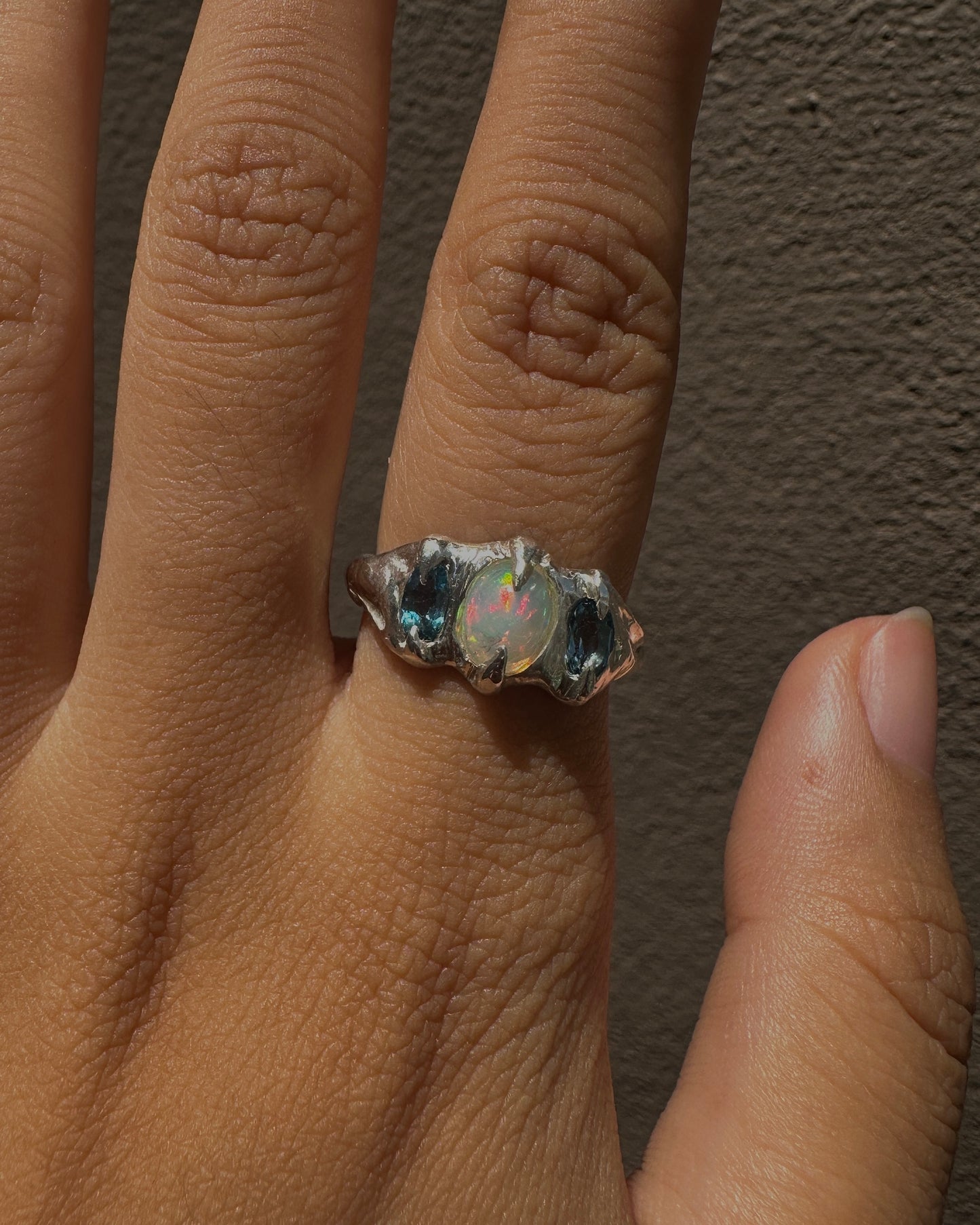 Opal & Sapphire Dream Ring - Size 5.75 or 6
