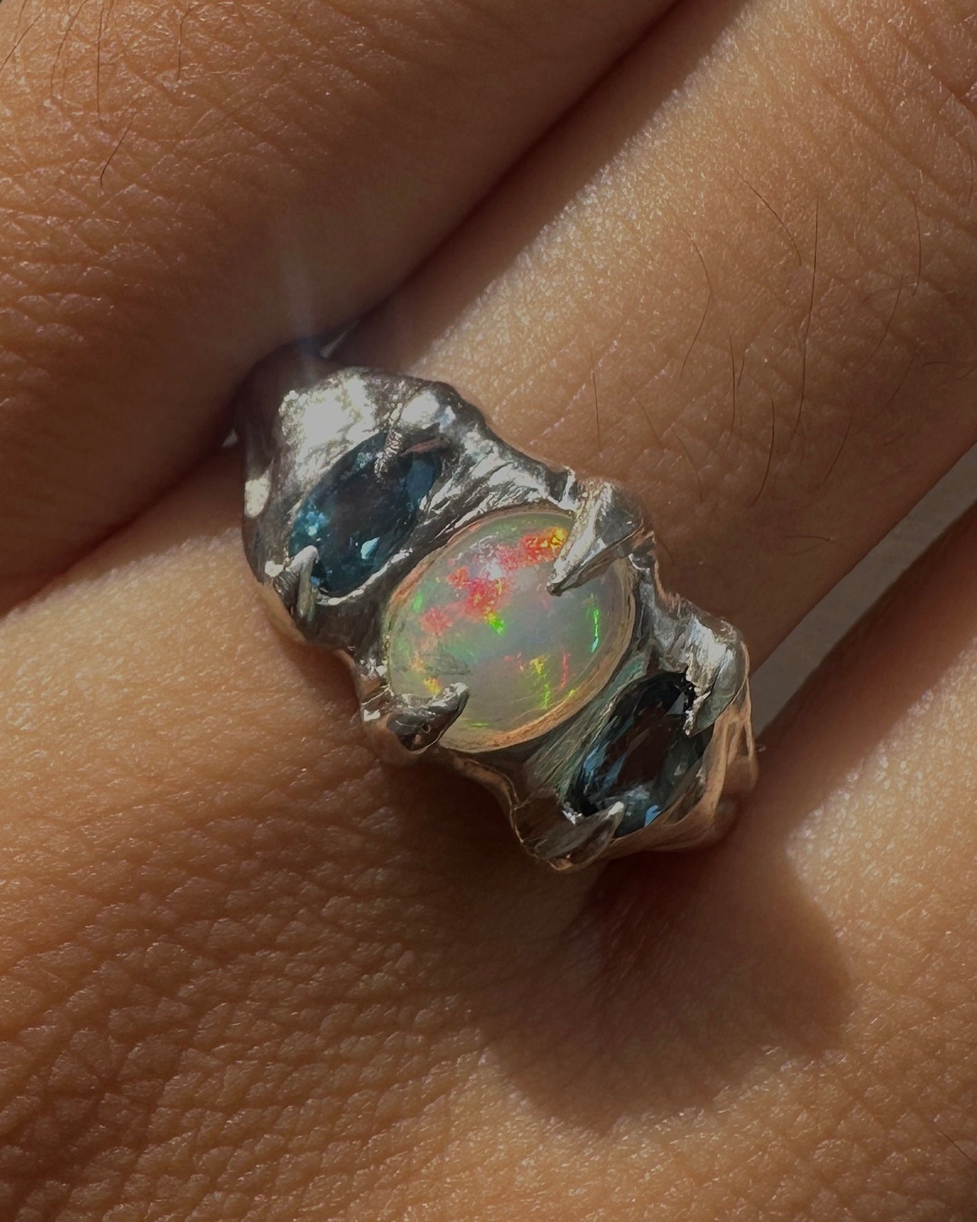Opal & Sapphire Dream Ring - Size 5.75 or 6