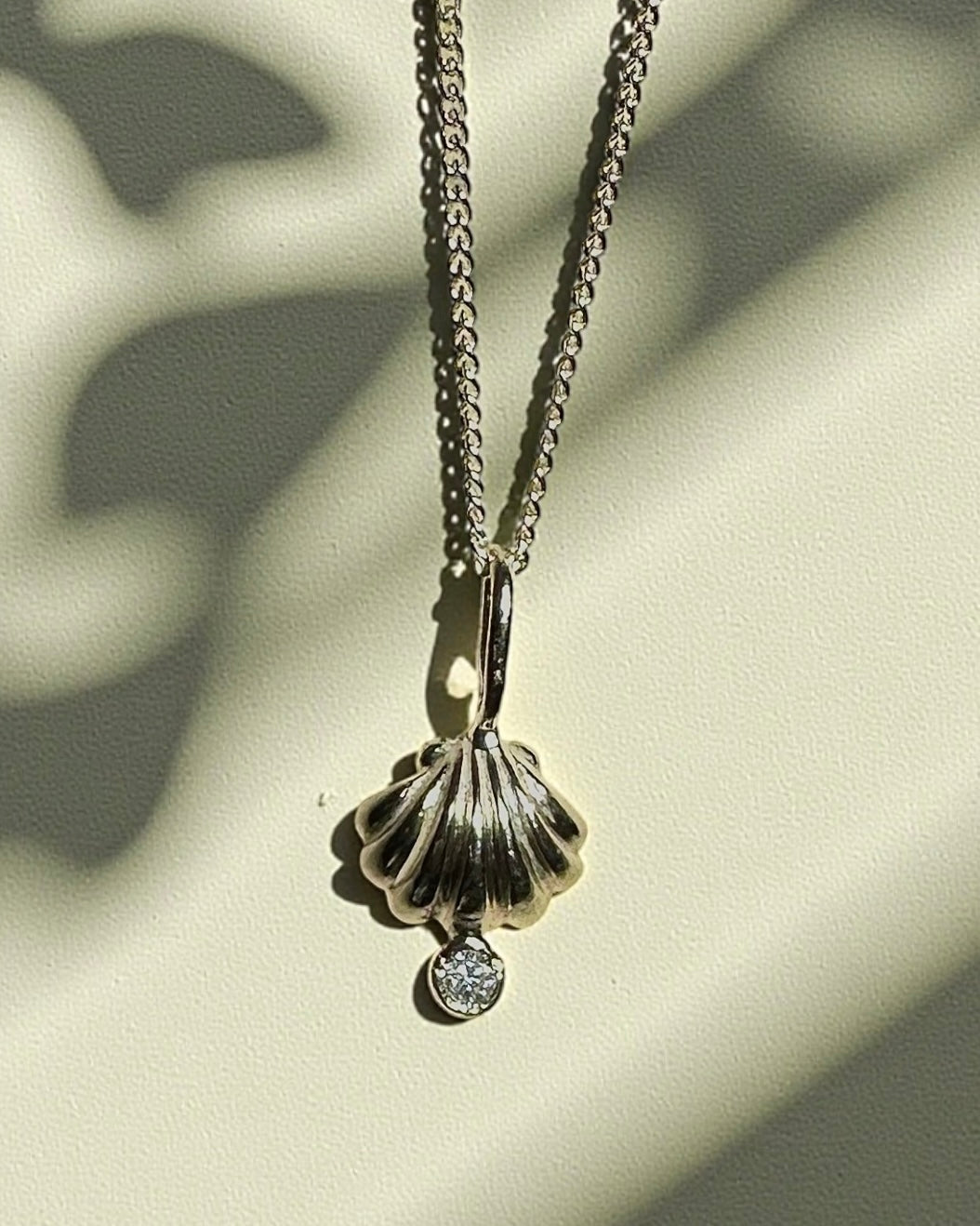 Seashell + Moissanite Pendant